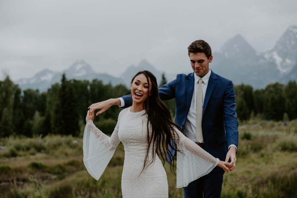 Grand Teton National Park Bride and Groom Wedding Photos