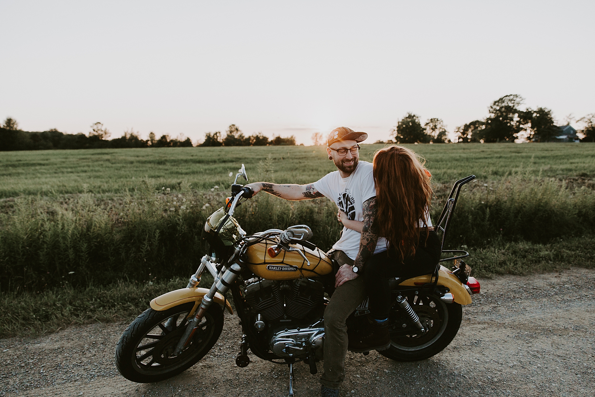 sunset engagement session