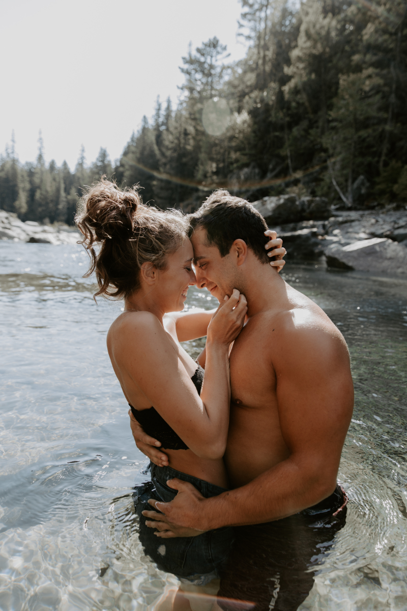 glacier national park wedding photos in water