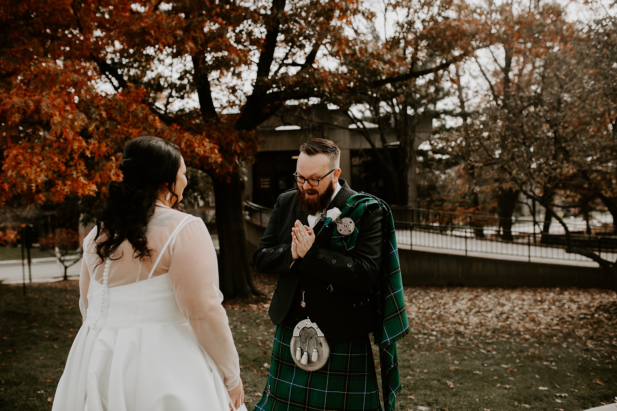 Scottish wedding first look
