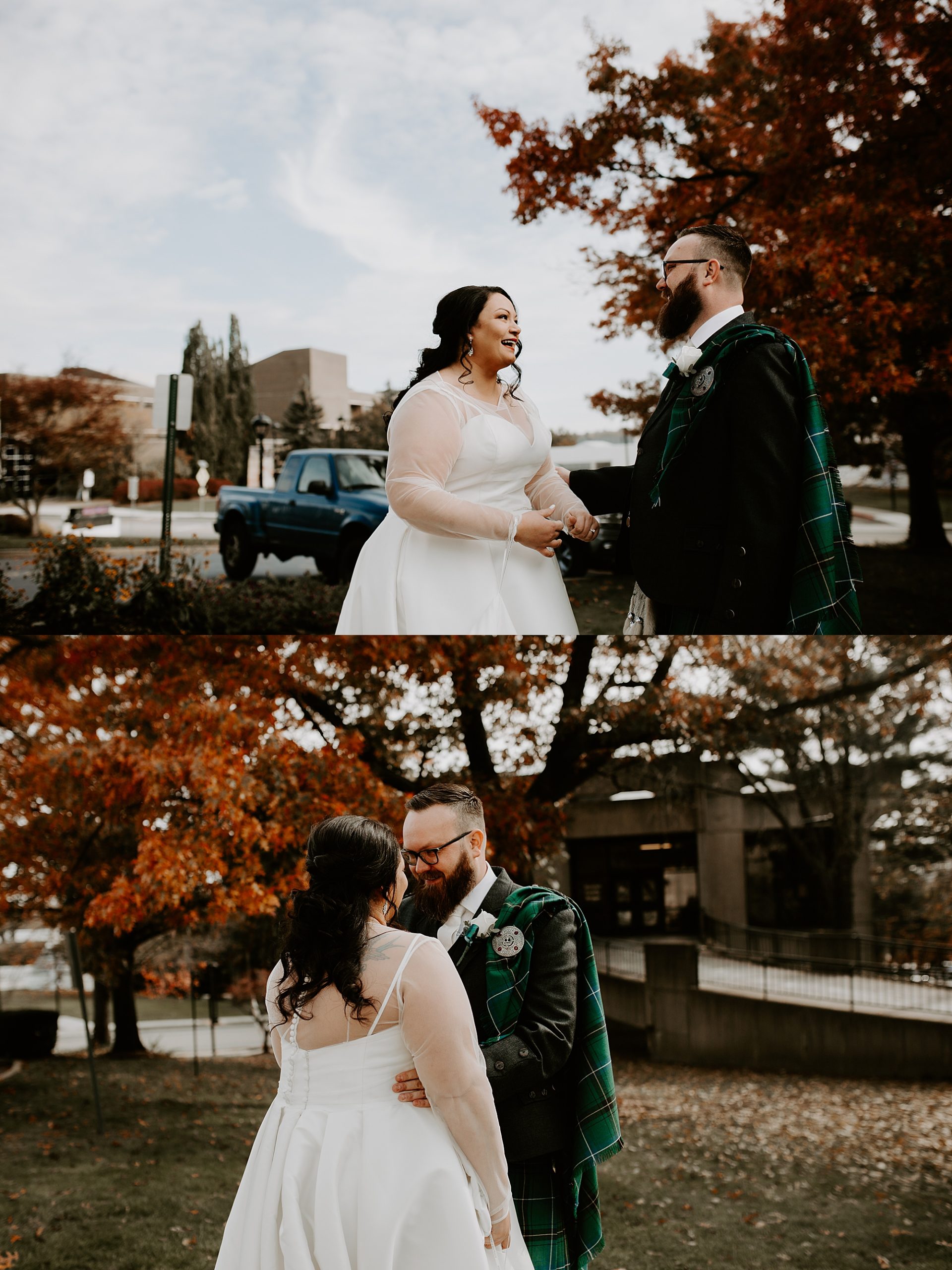 Scottish wedding first look