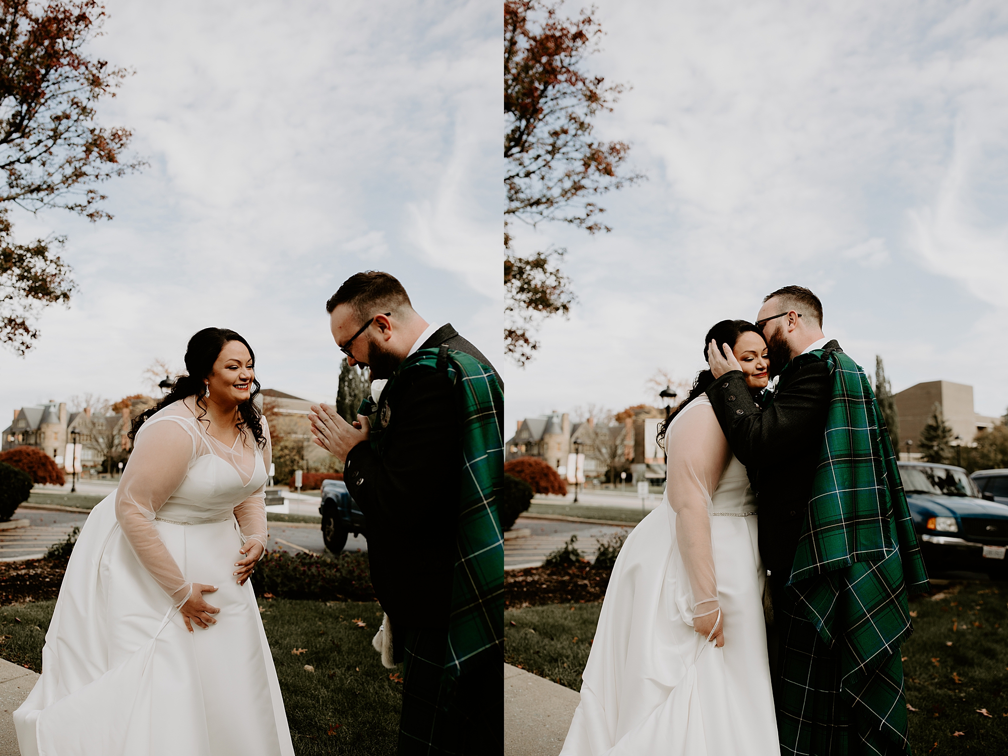 Scottish wedding first look