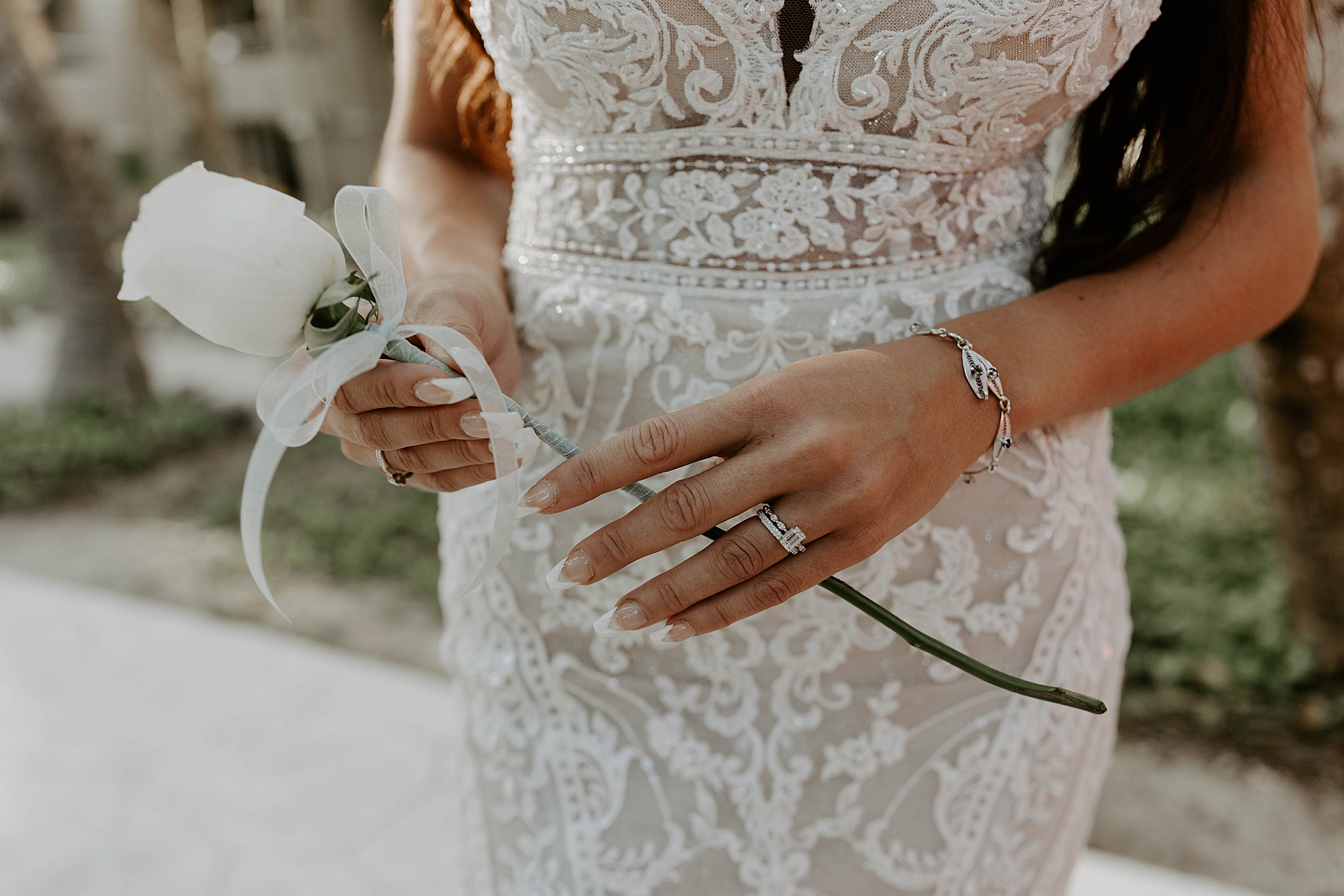 bridal portraits; bouquet charm for loved one