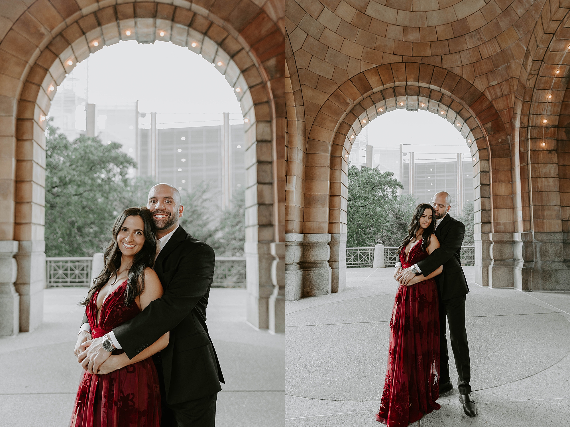 downtown engagement portraits