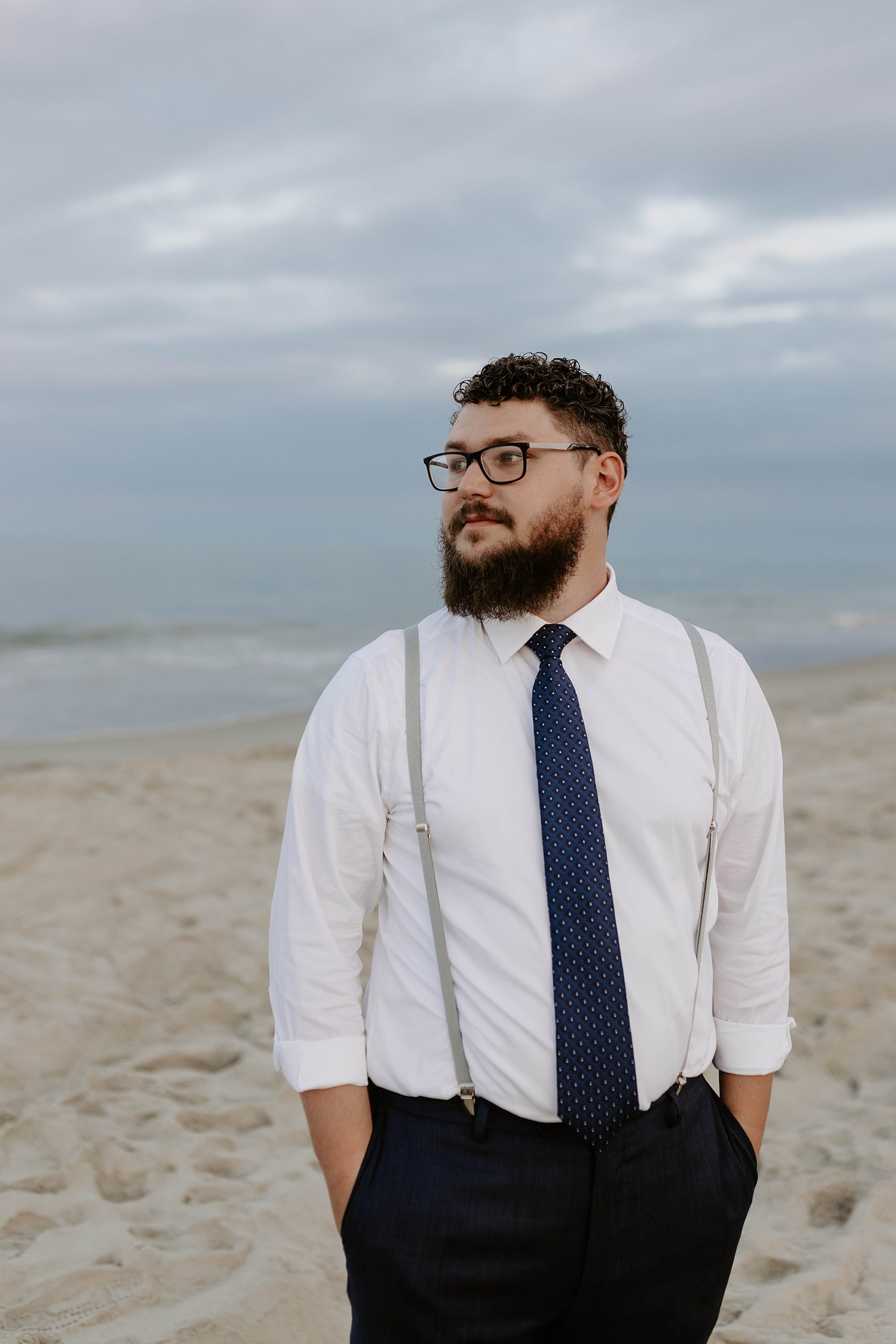 groom photos, beach wedding, North Carolina