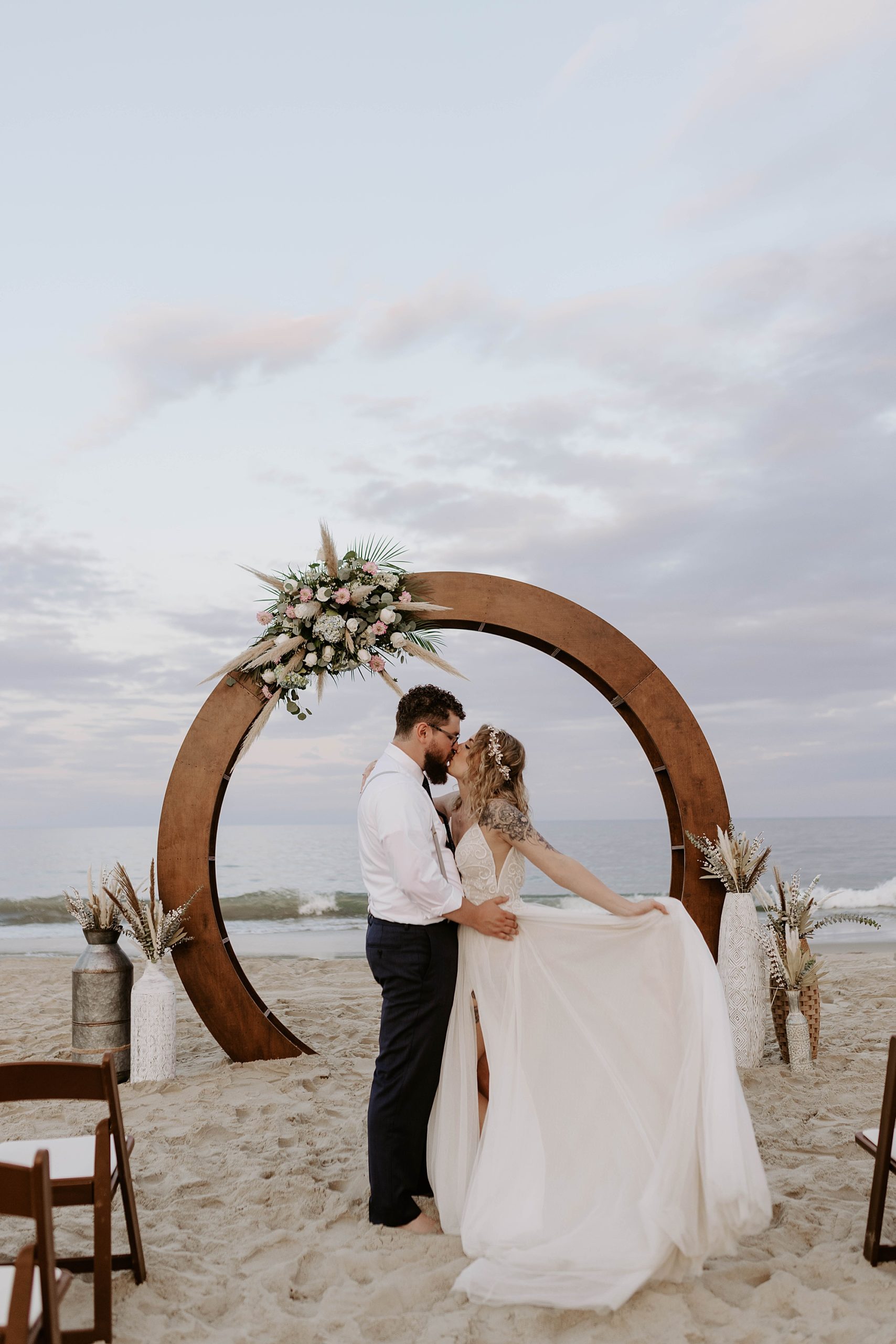 outer banks wedding, oceanfront VRBO, 4X4 beach