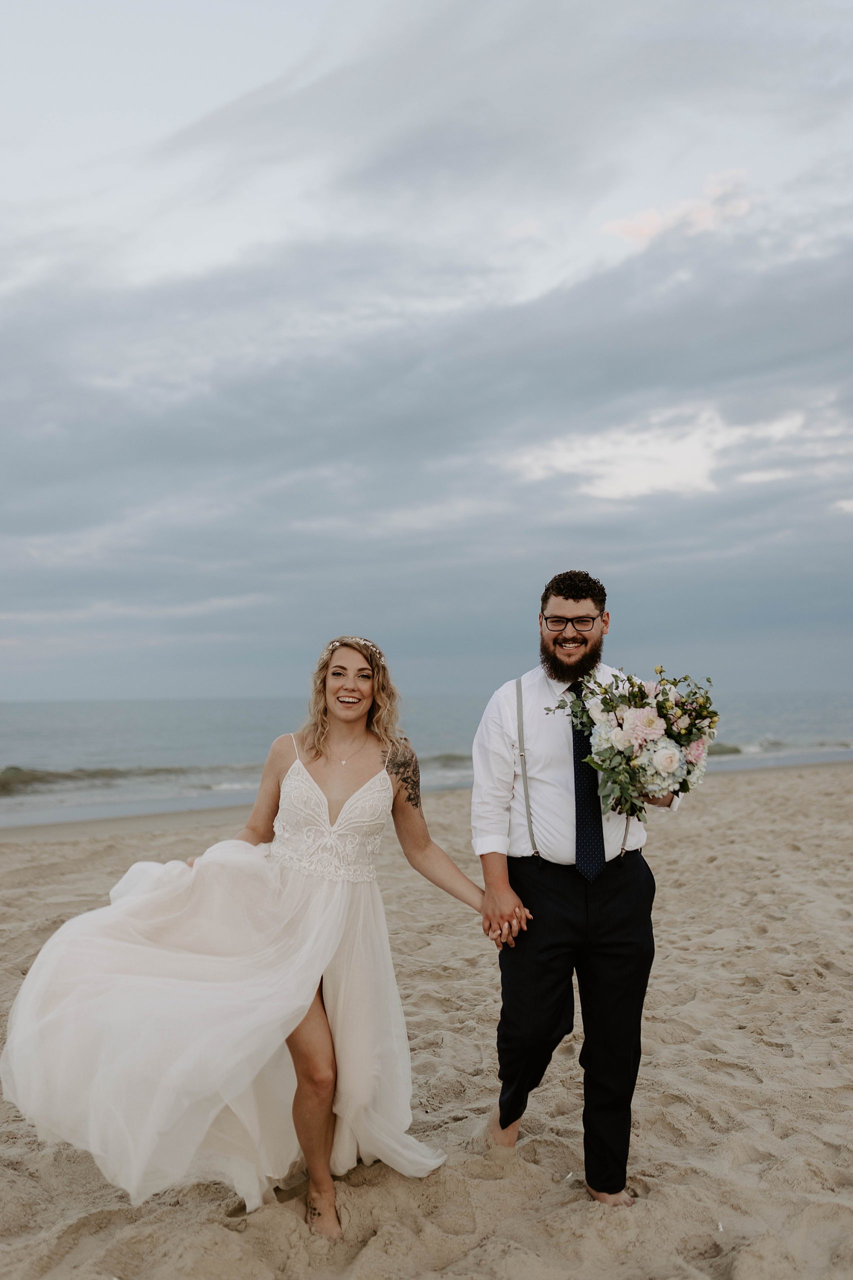 outer banks wedding, oceanfront VRBO, 4X4 beach