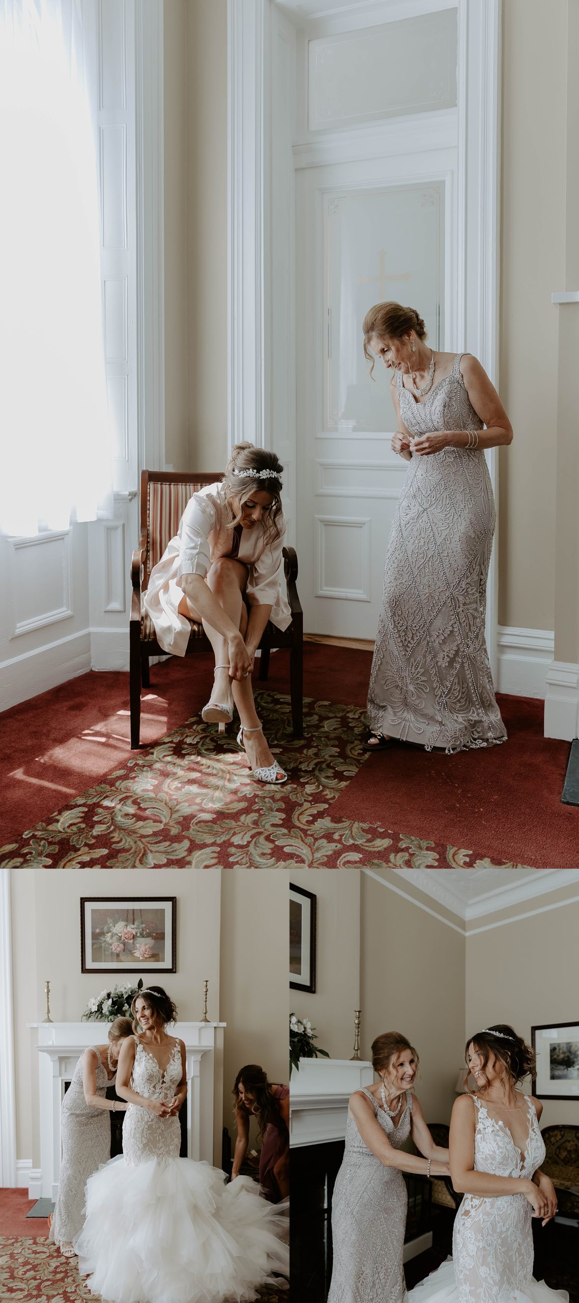 getting ready photos with mother of the bride
