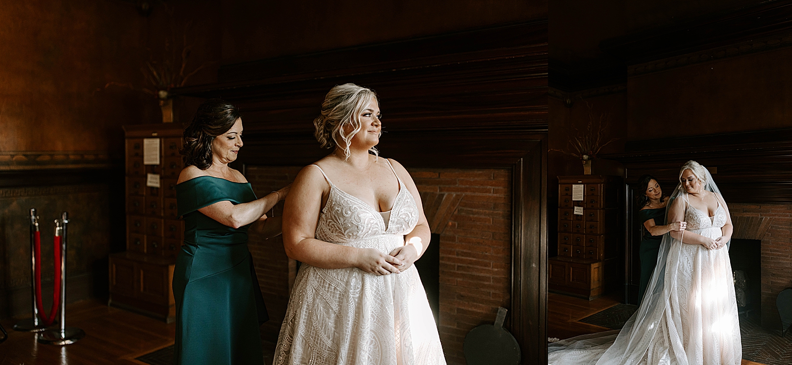 getting ready with mother of the bride