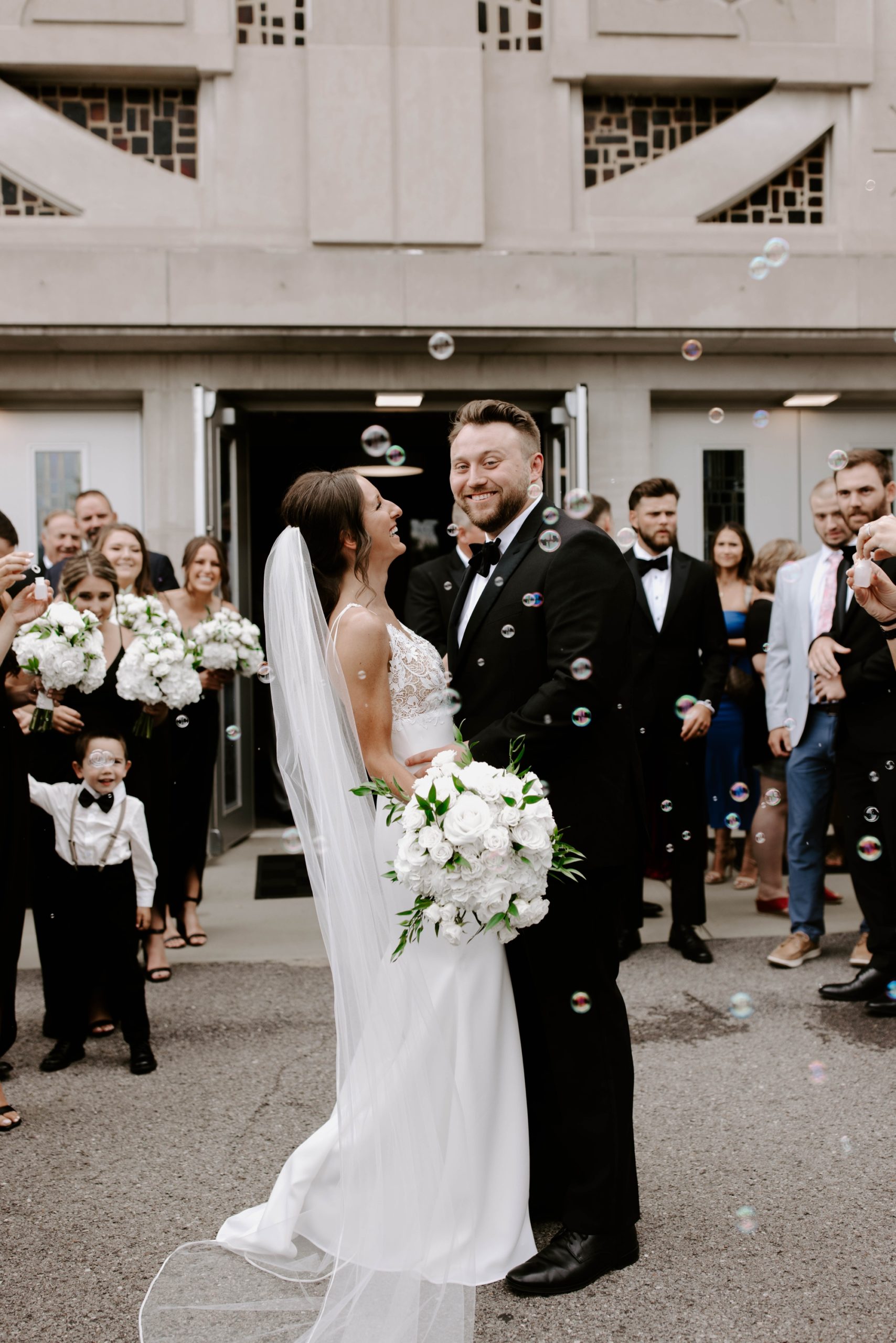 bubble sendoff wedding