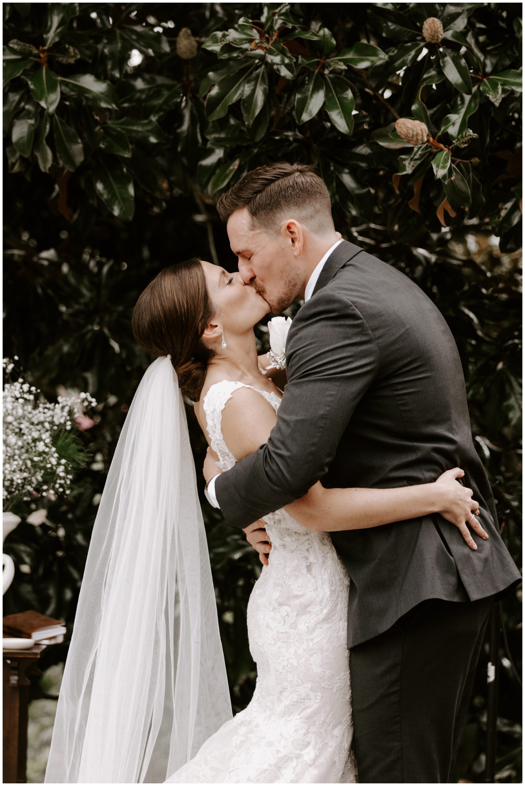 first kiss on wedding day