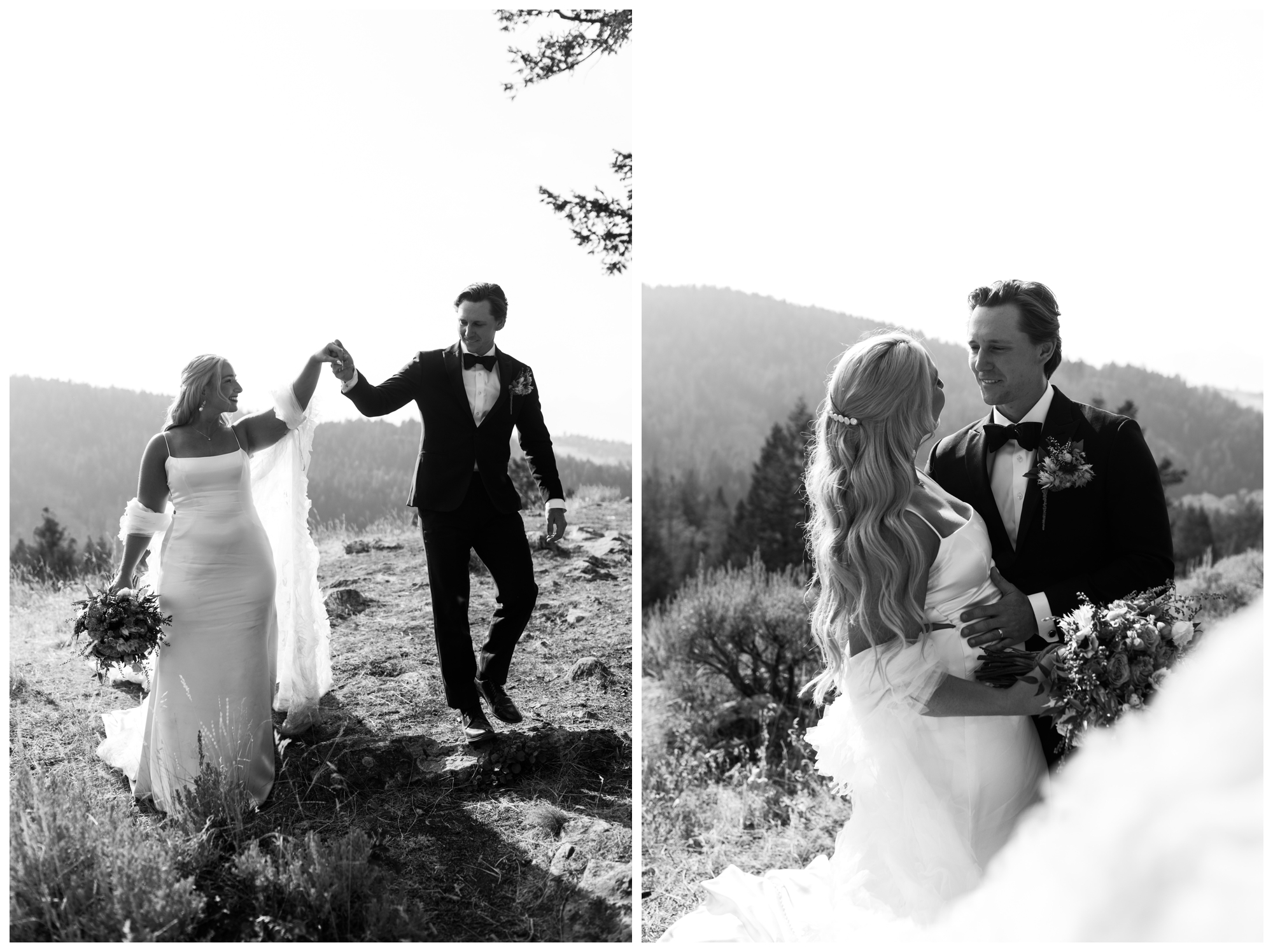 mountain wedding portraits; Grand Tetons; Wedding Tree; Jackson Hole, WY