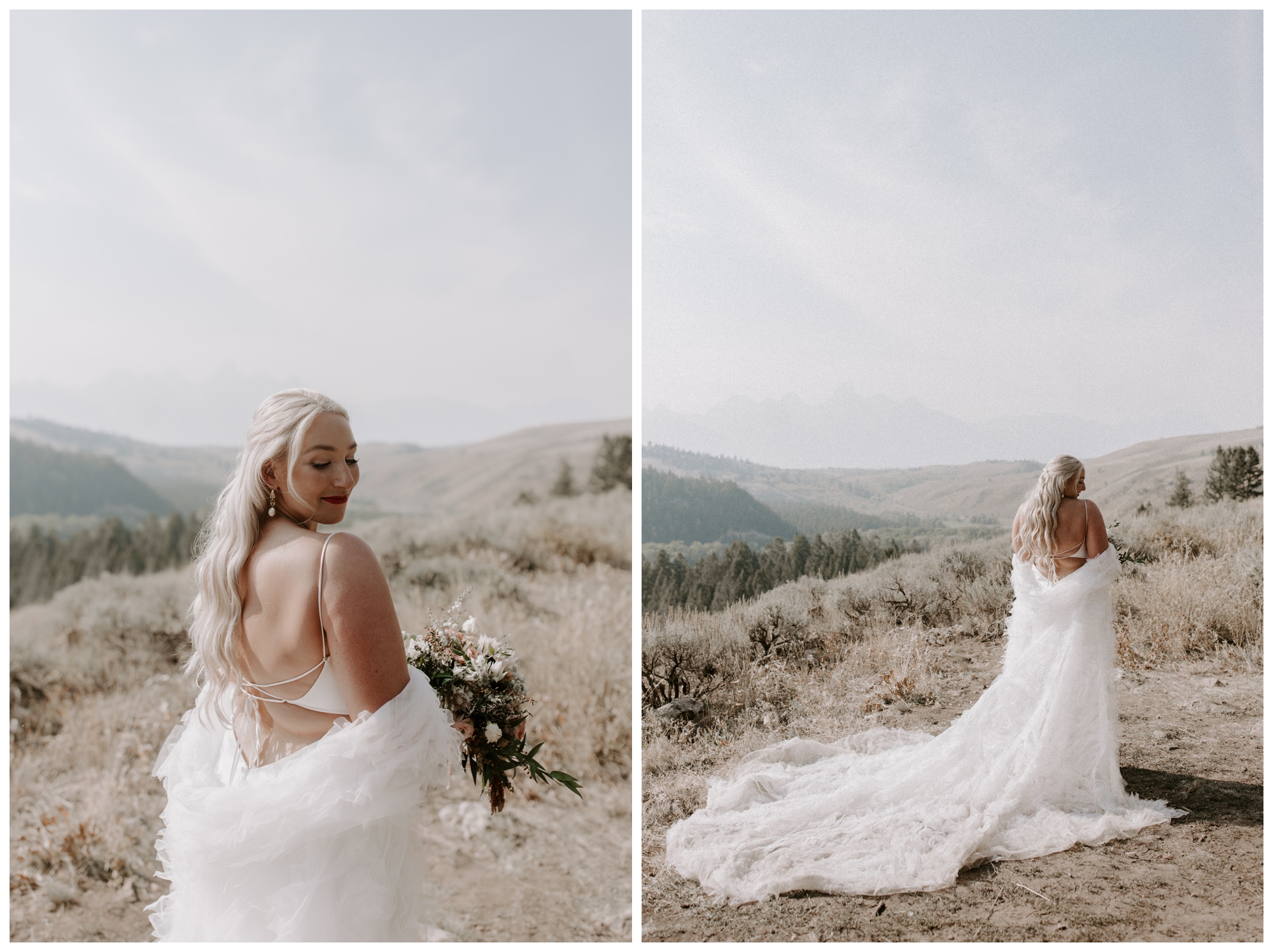 mountain wedding portraits; Grand Tetons; Wedding Tree; Jackson Hole, WY