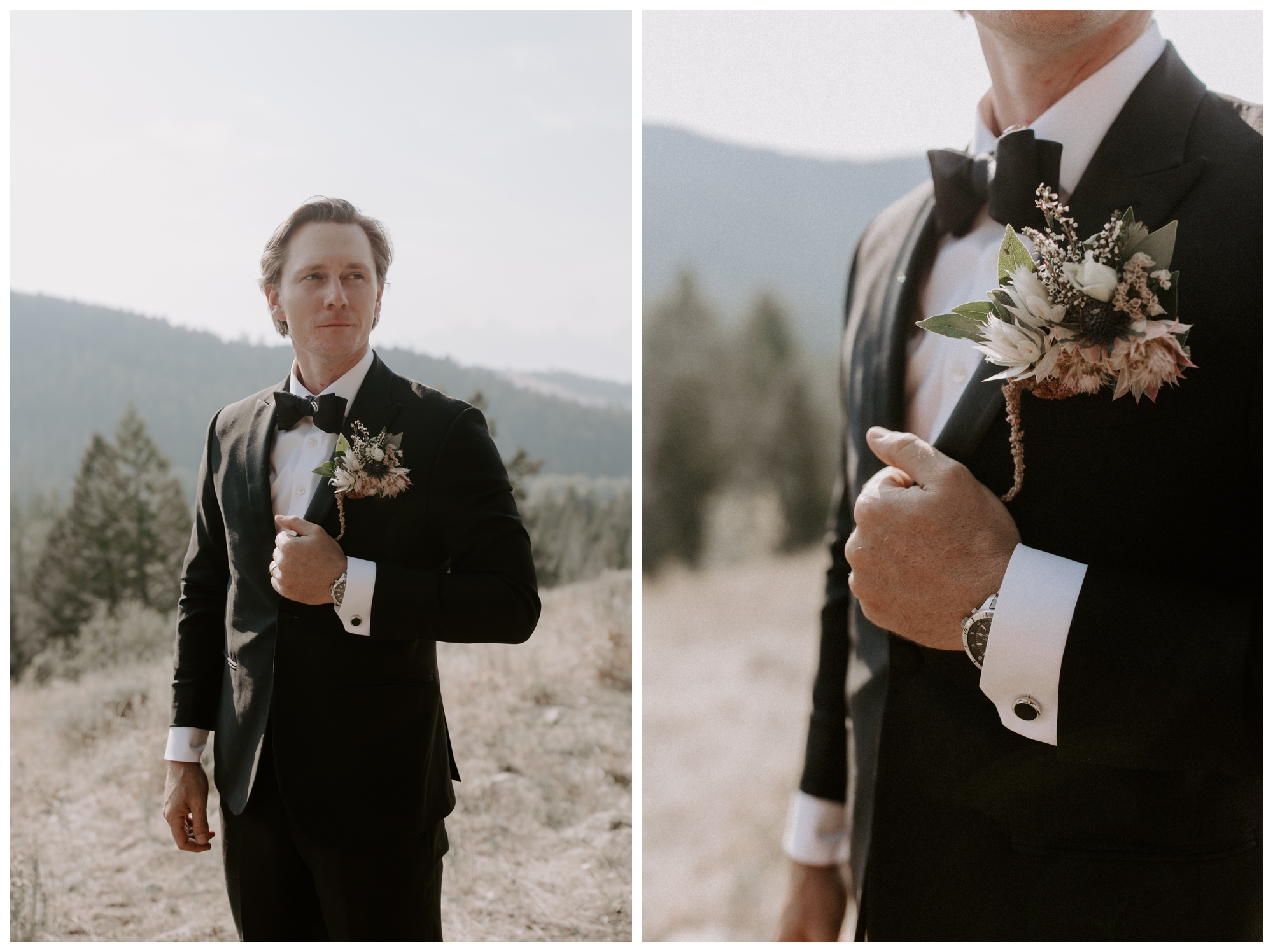 mountain wedding portraits; Grand Tetons; Wedding Tree; Jackson Hole, WY