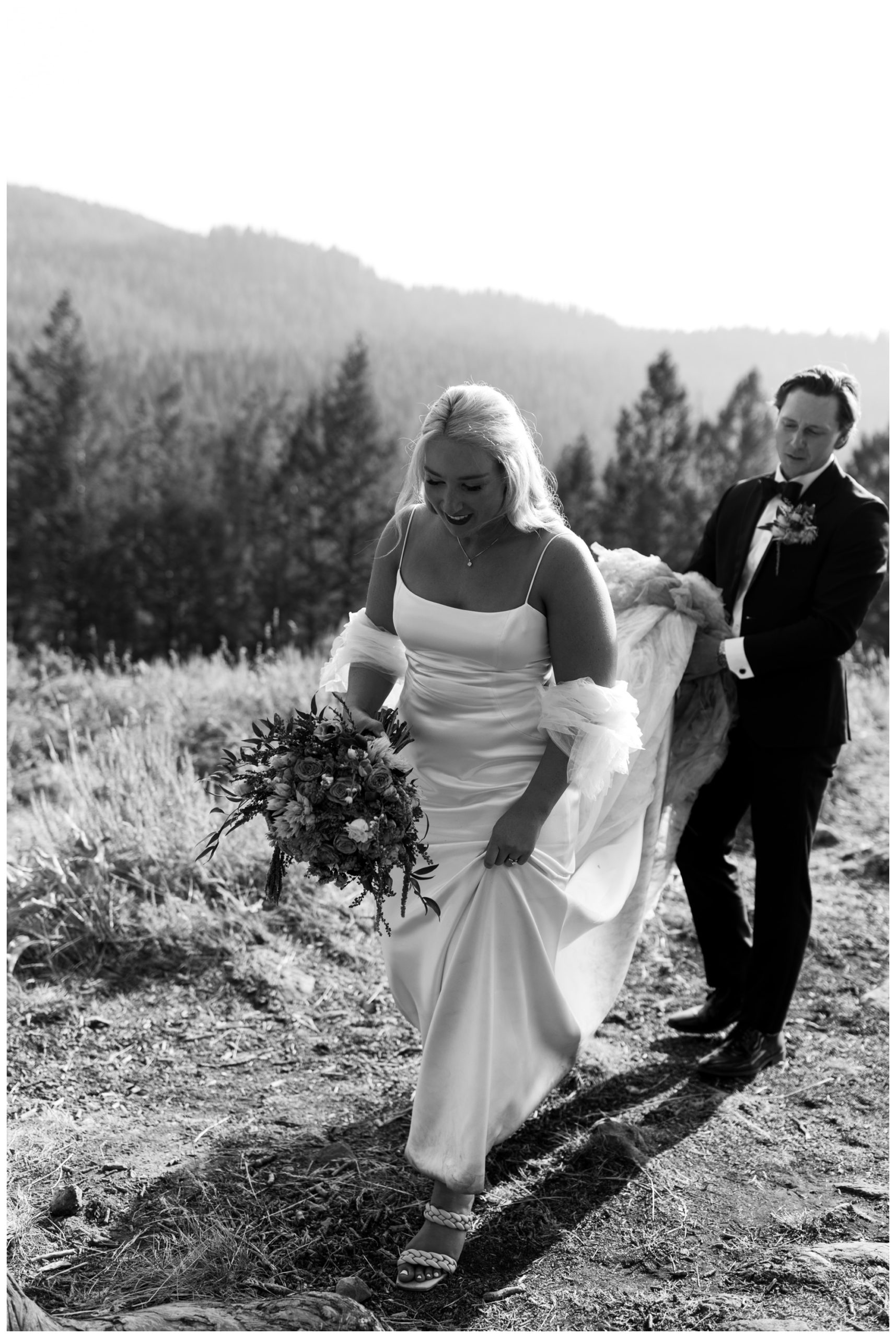 mountain wedding portraits; Grand Tetons; Wedding Tree; Jackson Hole, WY