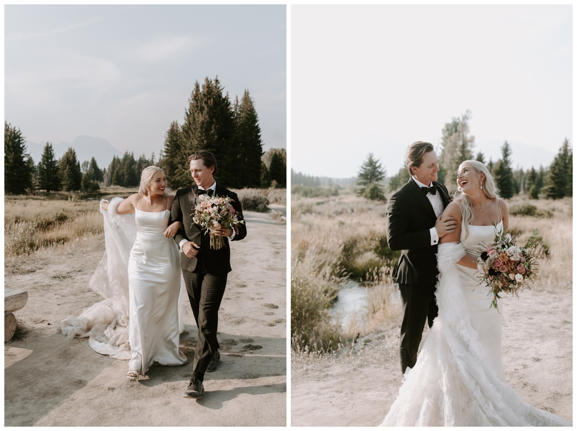 mountain wedding portraits; Grand Tetons; Wedding Tree; Jackson Hole, WY