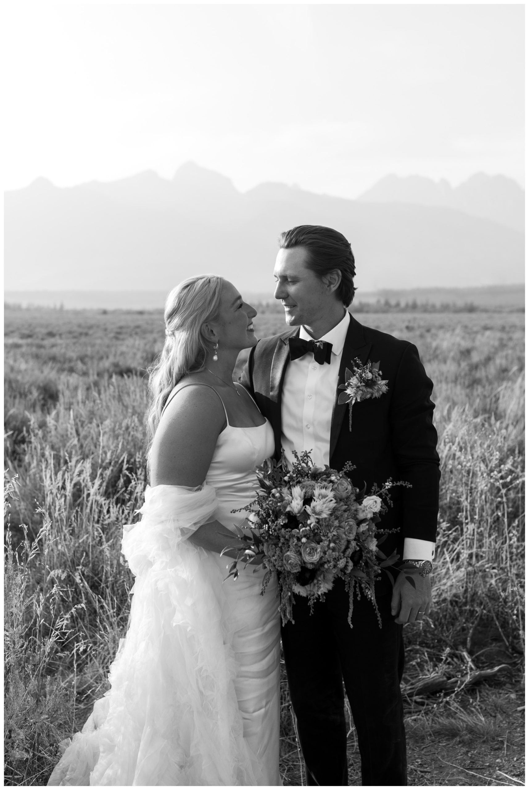 mountain wedding portraits; Grand Tetons; Wedding Tree; Jackson Hole, WY