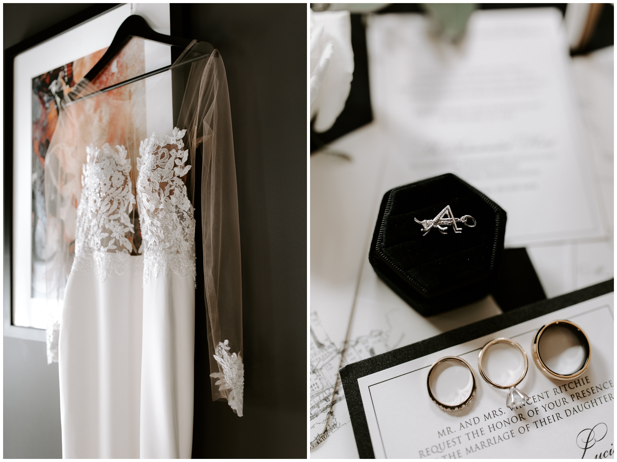 lay flat wedding details; wedding invitation suite