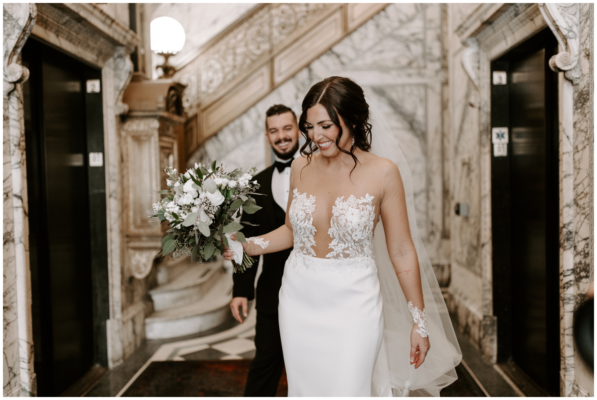 wedding portraits at The Industrialist Hotel Pittsburgh